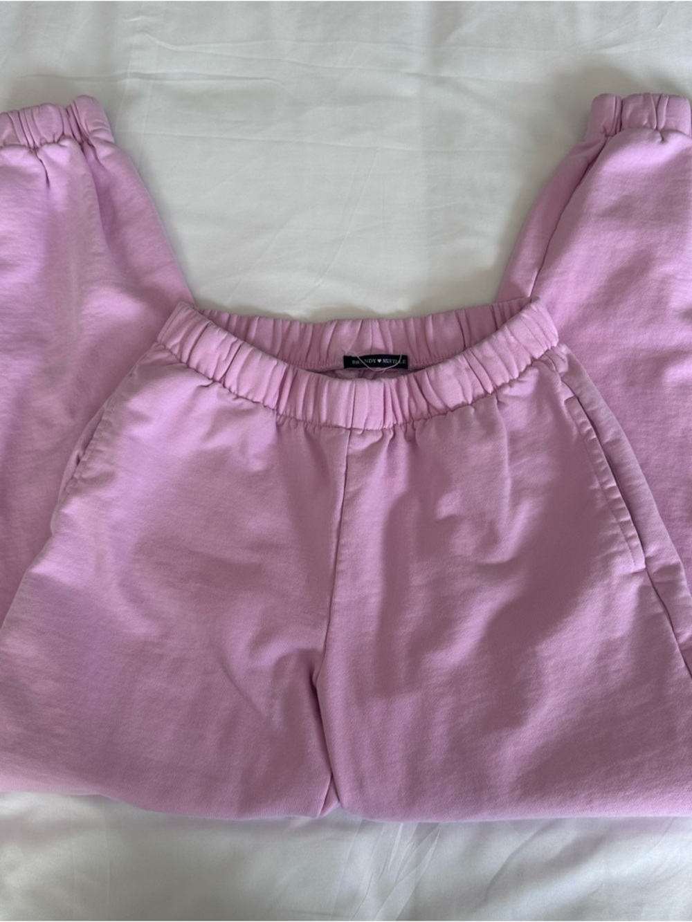 Brandy Melville Pink Sweatpants Soft Fleece Joggers Pants Pastel Y2K‎ One Size